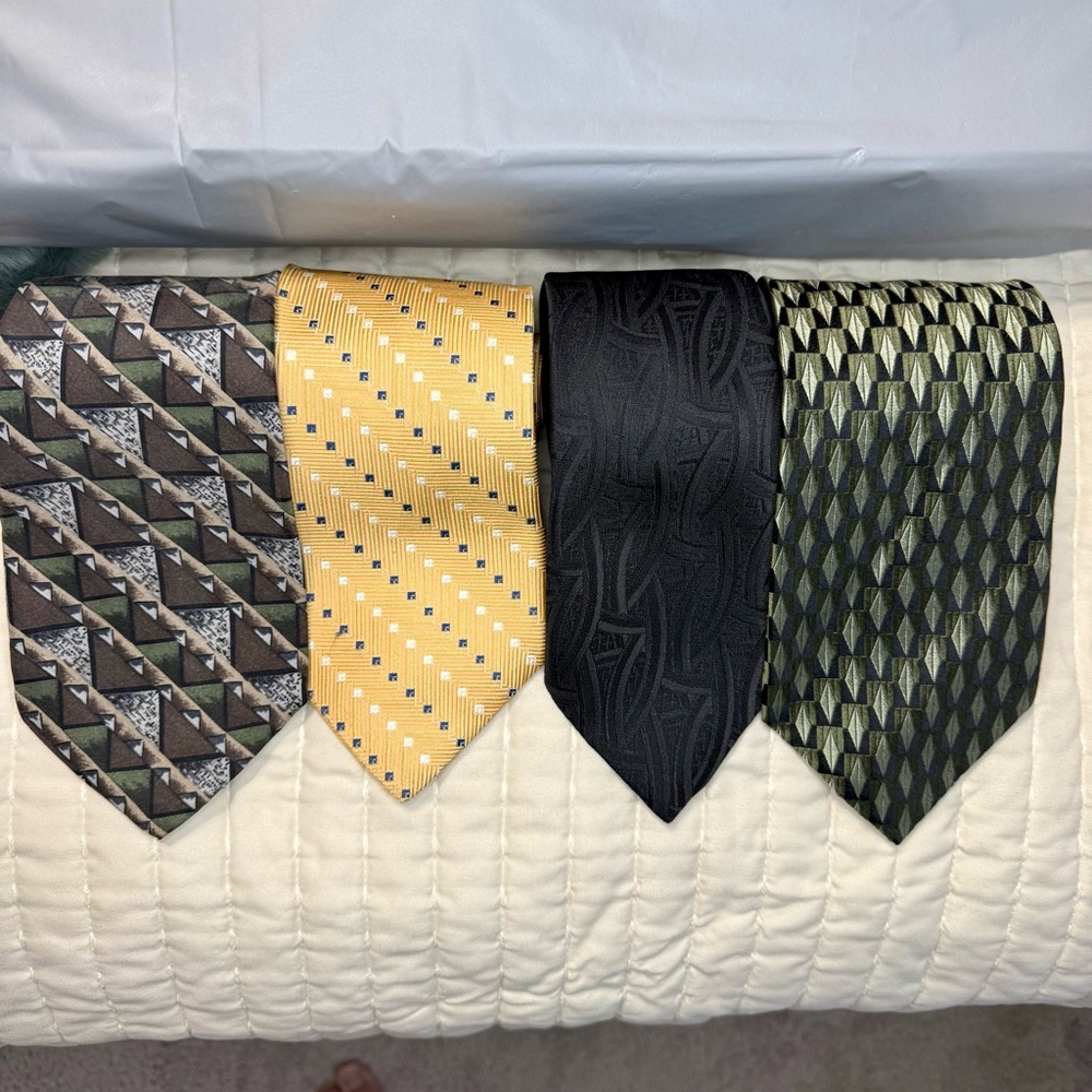 Van Heusen Men's Tie Collection - Yellow, Black, Green, Brown - Picture 2 of 10